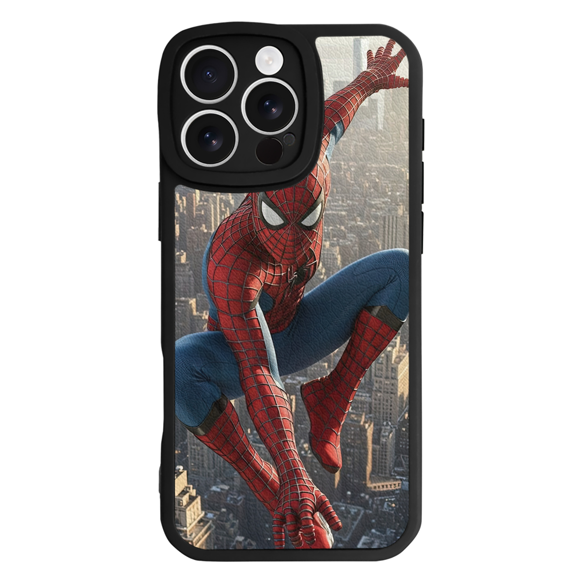 Spider Man スパイダーマン 【iPhone 16シリーズ対応】シリコンスマホケース（レザー調） 材質：シリコン